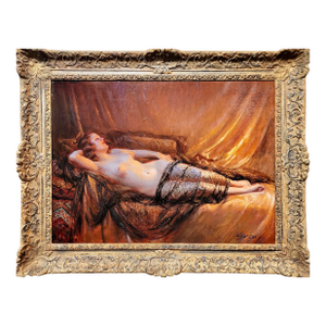 Delphin Enjolras - Nude Odalisque - 1890s Oil Painting
