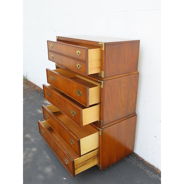 Lexington Furniture Hollywood Regency Campaign Tall Chest of Drawers 6637 For Sale - Image 12 of 18