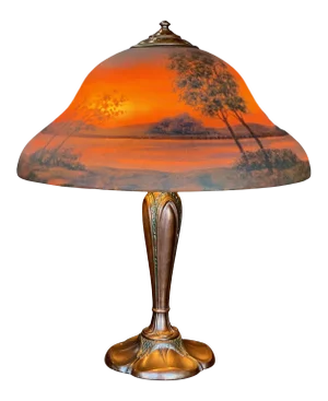1920s Classique Sunset Landscape Table Lamp