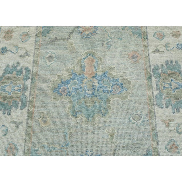 Blue & Gray Turkish Oushak Rug 3'10" x 5'10" For Sale In Houston - Image 6 of 9