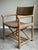 Vintage Coastal Woven Leather Strap Armchair / Campaign Style Lounge Chair For Sale - Image 4 of 6