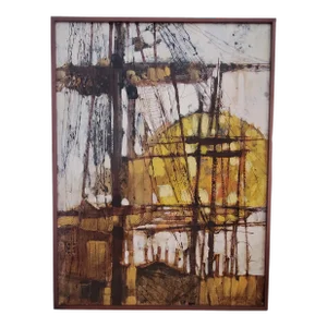 Mid 20th Century Abstract Nautical Lawerence Reiter Painting, "Mast"