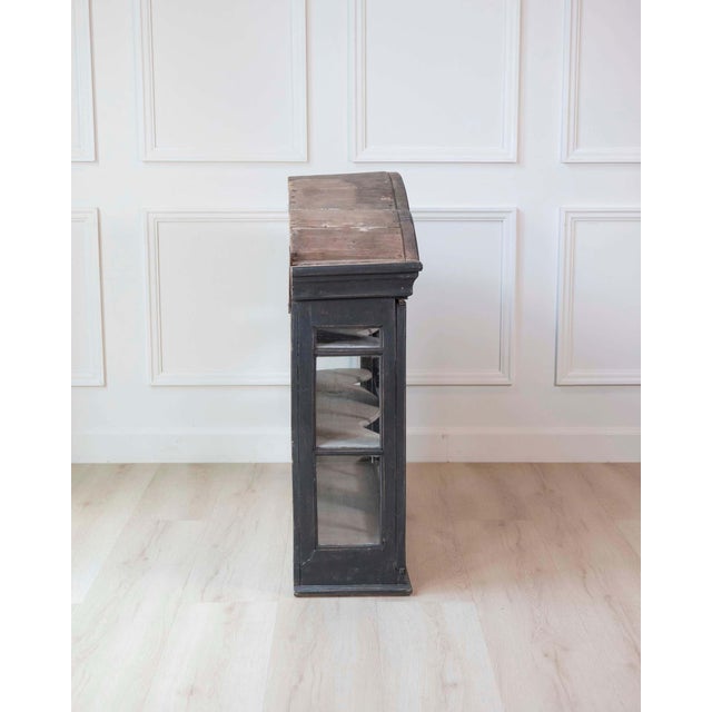 18th Century 18th Century Swedish Gustavian Hanging Cupboard, Glass & Wood, Painted For Sale - Image 5 of 10