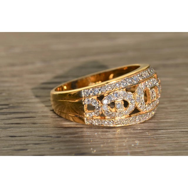 Late 20th Century The Cardea: Ladies 14K Gold and Diamond Statement Band For Sale - Image 5 of 7