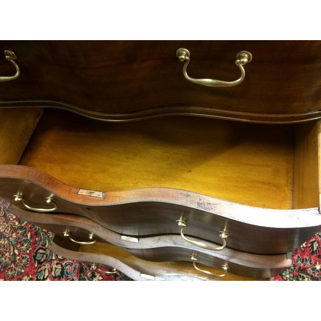 Wood Antique Serpentine Dresser, Antique Tall Chest of Drawers For Sale - Image 7 of 13