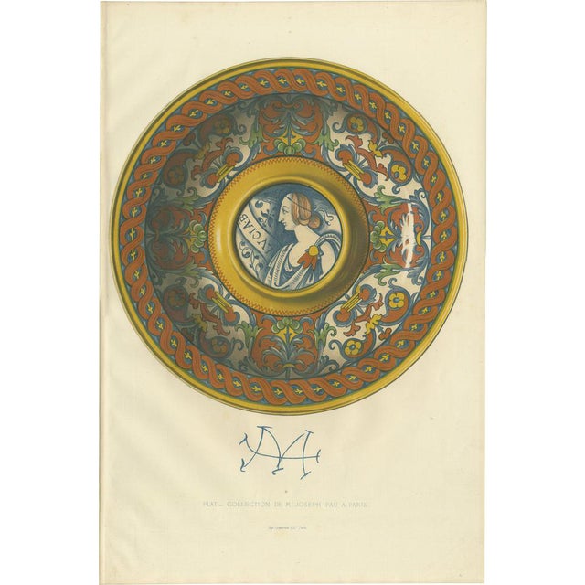 Delange, Illustration of a Plate of Mr Joseph Fau in Paris, 1869, Print For Sale