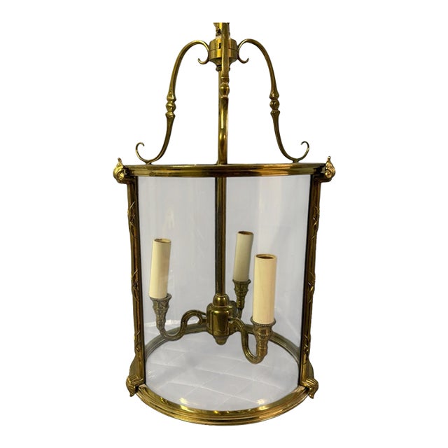 Vaughan Polished Brass Hanging Lantern For Sale