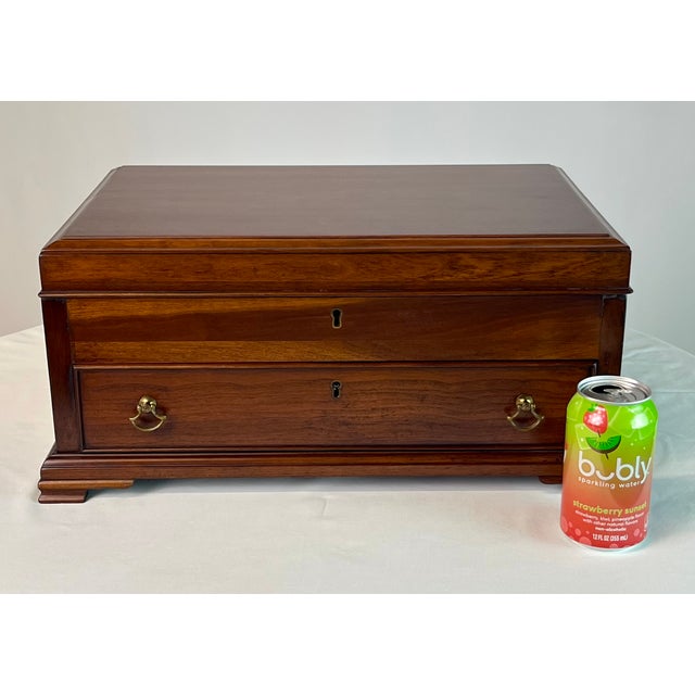 1970s Henkel Harris Virginia Galleries Solid Wild Black Cherry Jewelry Chest For Sale - Image 18 of 18