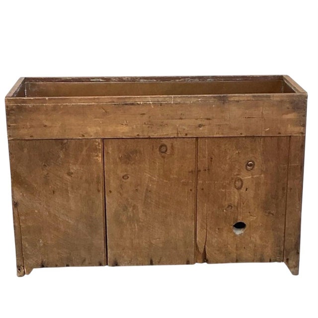 Wood Antique Primitive Pine Early American Dry Sink Cabinet Country Farmhouse For Sale - Image 7 of 7