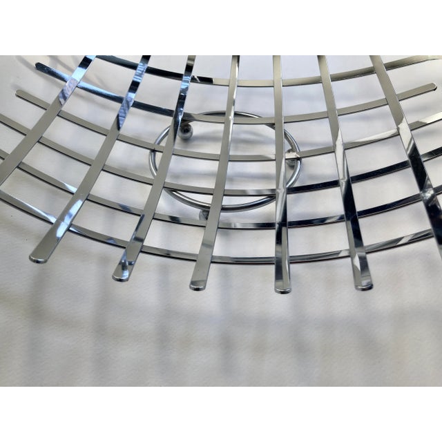 Vintage Modern Curved Criss Cross Chrome Fruit Basket For Sale - Image 9 of 13