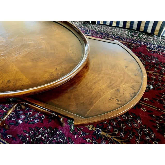 Transitional Vintage Theodore Alexander Oval Faux Bamboo Coffee Table For Sale - Image 3 of 10
