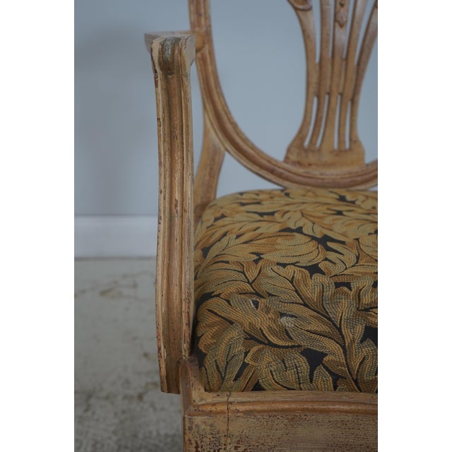 Set of 6 Distressed Painted Shield Back Dining Room Chairs For Sale - Image 9 of 18