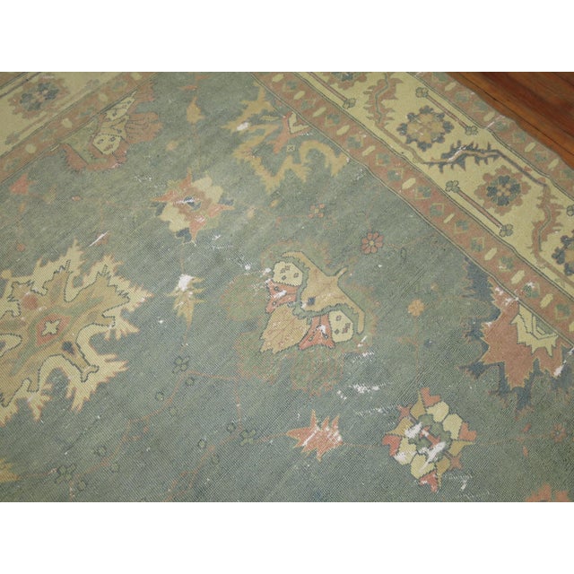 Vintage Feminine Worn Oushak Rug - 9' x 13'6" For Sale - Image 12 of 12