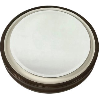 Illuminated Round Wall Mirror in Ceramic from Müller, 1970s For Sale