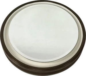 Illuminated Round Wall Mirror in Ceramic from Müller, 1970s
