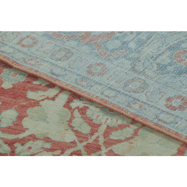 Textile Antique Persian Tabriz Rug With Floral Patterns in Red and Blue Tones - Rug & Kilim For Sale - Image 7 of 7