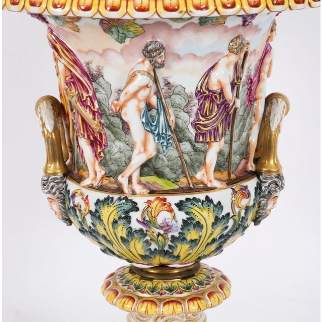 Large Antique Italian Urns from Capodimonte, Naples, 19th Century, Set of 2 For Sale - Image 5 of 18