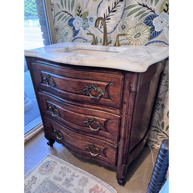 French 19th Century French Bath Vanity With Sink For Sale - Image 3 of 8