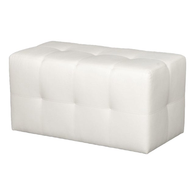 J. Robert Scott White Leather Upholstered Bench For Sale