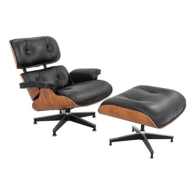 1990 Herman Miller Eames Lounge Chair & Ottoman (670/671) in Brazilian Rosewood For Sale