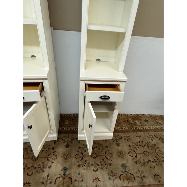 Pottery Barn Pottery Barn Aubrey Storage Shelf With Cabinet, Pair For Sale - Image 4 of 12