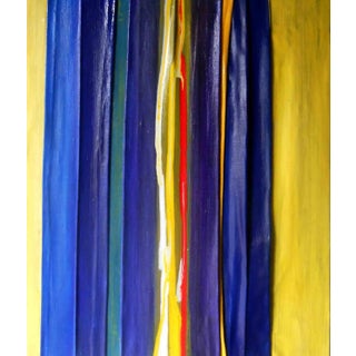 Giuseppe Zumbolo, Blue and Yellow Composition, Original Acrylic on Canvas, 2021 For Sale