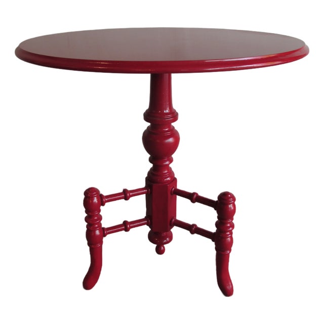 Vintage Painted Regency Style Round Pedestal Table Circa 1930 For Sale
