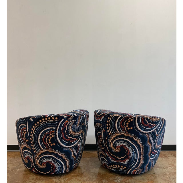 1980s Pair of Nautilus Swivel Chairs by Vladimir Kagan for Directional For Sale - Image 11 of 15