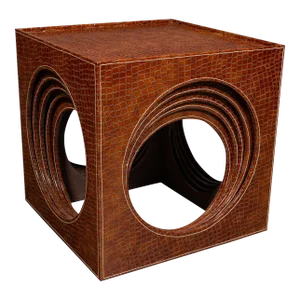 1980s Modern Vintage Set of 5 Nesting Cubes, Italian Decorative Nest Table, Late 20th Century