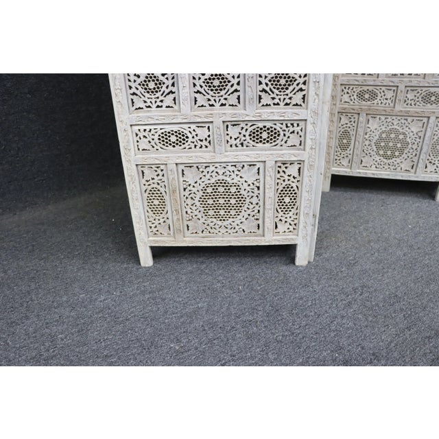 Anglo Indian Sandalwood Dressing Screen/Room Divider For Sale - Image 9 of 10