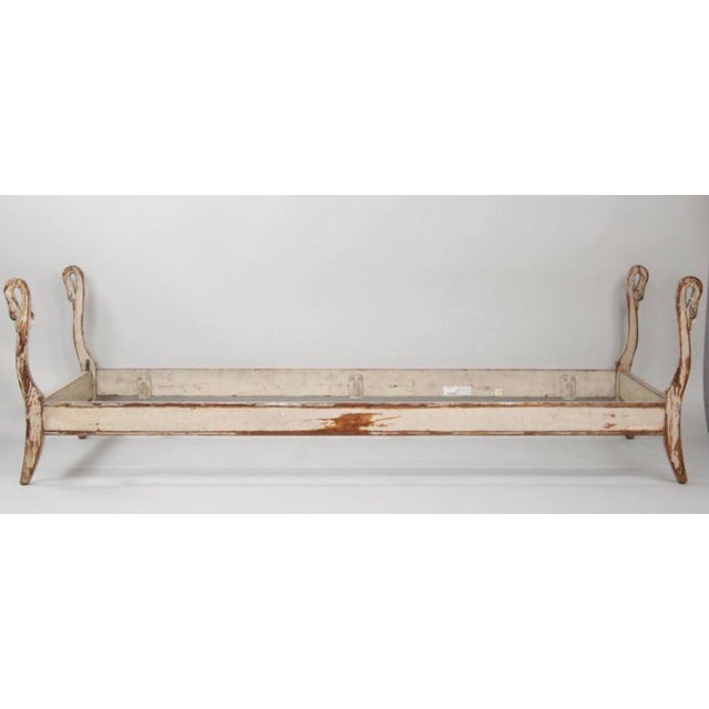 Late 19th Century Late 19th Century Empire Style Swedish Gustavian Painted Wood Swan Figural Daybed For Sale - Image 5 of 11