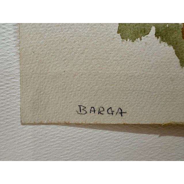 Henry Emil Salloch Original Watercolor on Paper Barga, Italy. 1970. For Sale - Image 4 of 6
