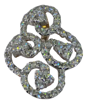 Late 20th Century 18k (750) White and Yellow Gold Natural Diamond Pendant Necklace
