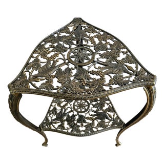 Mid 20th Century Italian Hollywood Regency Brass “Tous-Les-Trois” Heron & Grapevine Two-Tier Side Table, Marked Italy For Sale