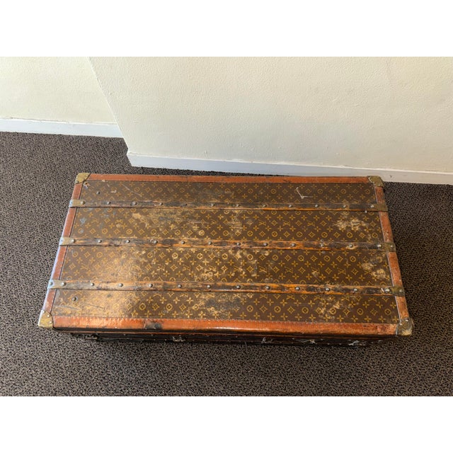 Antique Louis Vuitton Wardrobe Steamer Trunk For Sale - Image 13 of 16