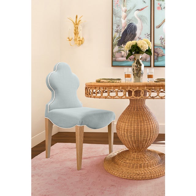 Tan Matthew Izzo Home Gabrielle 40" Woven Rattan Pedestal Dining Table With Glass Top For Sale - Image 8 of 9