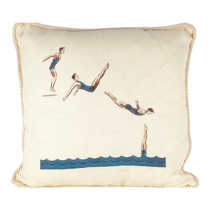 Back Jack Knife Dive Linen Pillow