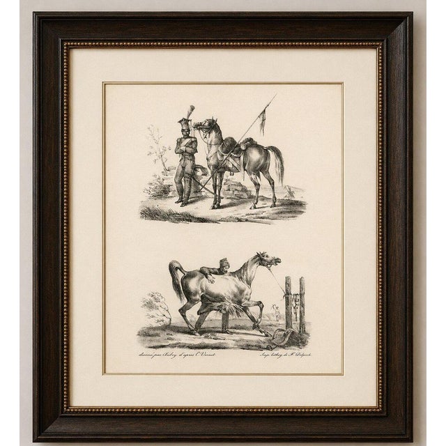 Title: antique arabian horse & cavalry lithograph after carle vernet, c.1825 : a finely executed french lithograph...