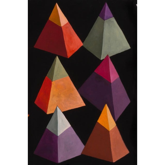 2020s 2021 "Shields on Black #3” Abstract Oil Painting by Mary Alice Copp - 5 Panels - For Sale - Image 5 of 6