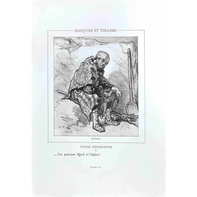 Paul Gavarni, Études D'Androgynes, Original Lithograph, 1850s For Sale