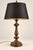 Late 20th Century Vintage Neoclassical Acanthus Table Lamp With Black and Gold-Lined Shade For Sale - Image 5 of 8