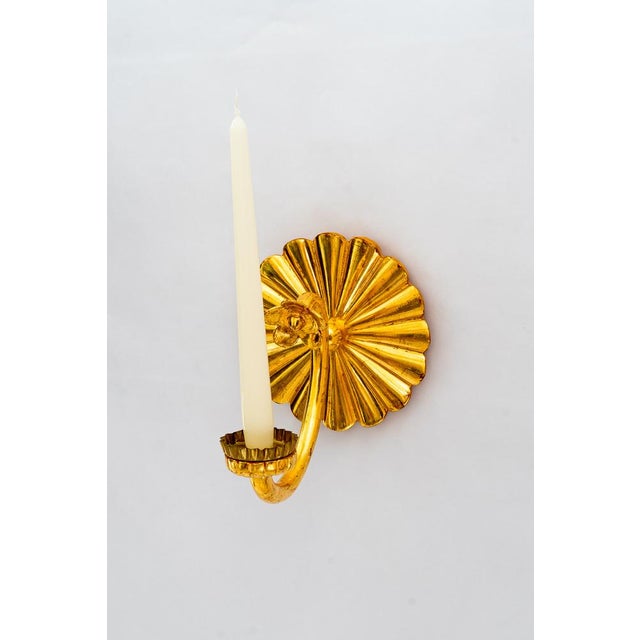 Art Deco Carved and Gilded Wood Wall Candleholder, 1920s, Set of 2 For Sale - Image 9 of 12