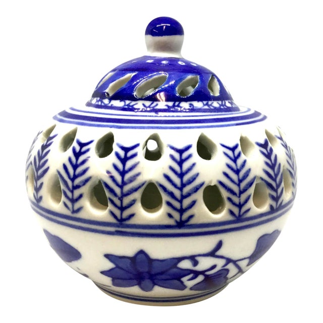 Potpourri Incense Porcelain Burner by Silvestri For Sale