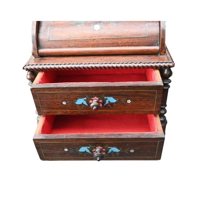 Wood Antique Miniature Secretaire, 1870s For Sale - Image 7 of 11