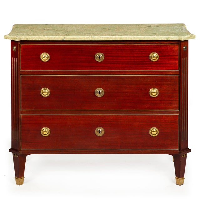 Gustavian (Swedish) Swedish Gustavian Style Antique Mahogany Chest of Drawers Commode For Sale - Image 3 of 18