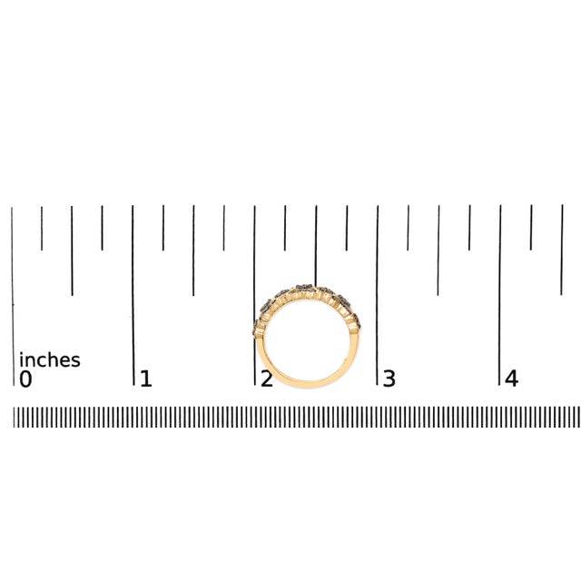 10K Yellow Gold Plated .925 Sterling Silver 1/3 cttw Natural Diamond Band Ring - Size 7 For Sale In New York - Image 6 of 6