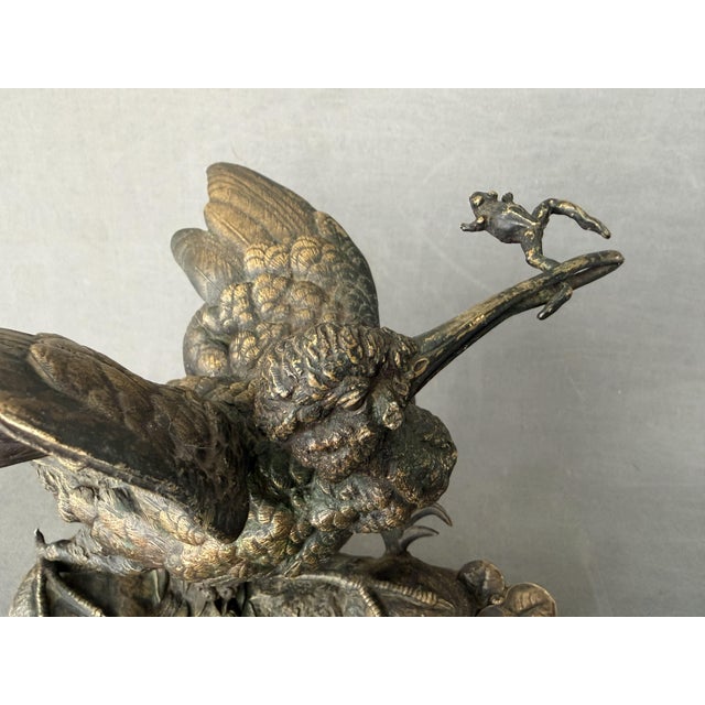 Paul Edouard Delabrierre, Bird, 1880s, Bronze For Sale - Image 3 of 9