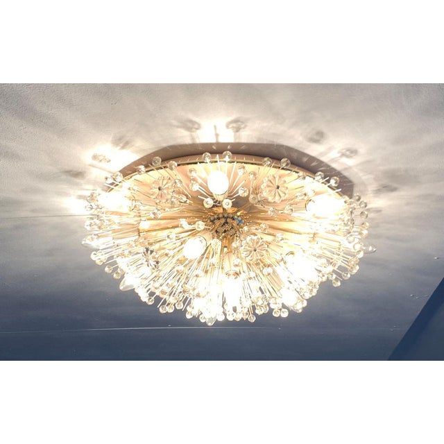 Austrian Flower Snowflake Ceiling Lamp by Emil Stejnar for Rupert Nikoll, Vienna, Austria, 1950s For Sale - Image 16 of 18