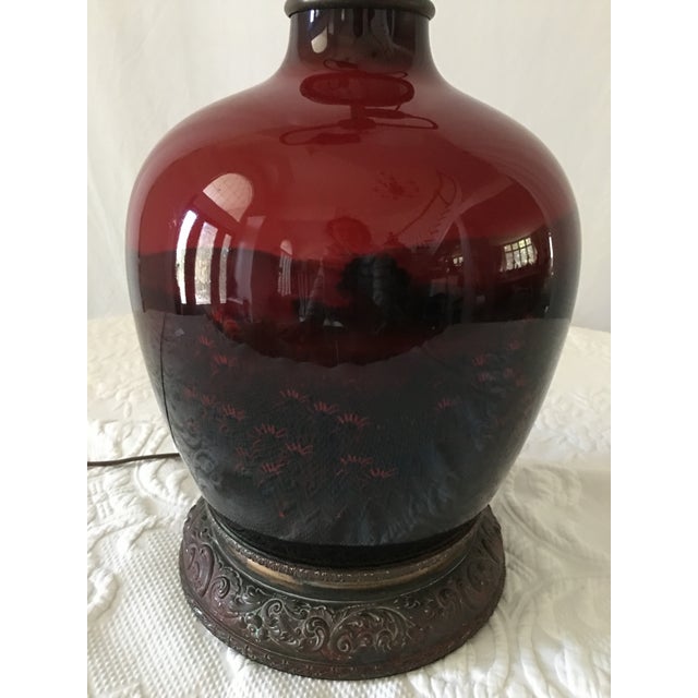 Red Royal Doulton Flambé Lamp For Sale - Image 8 of 11