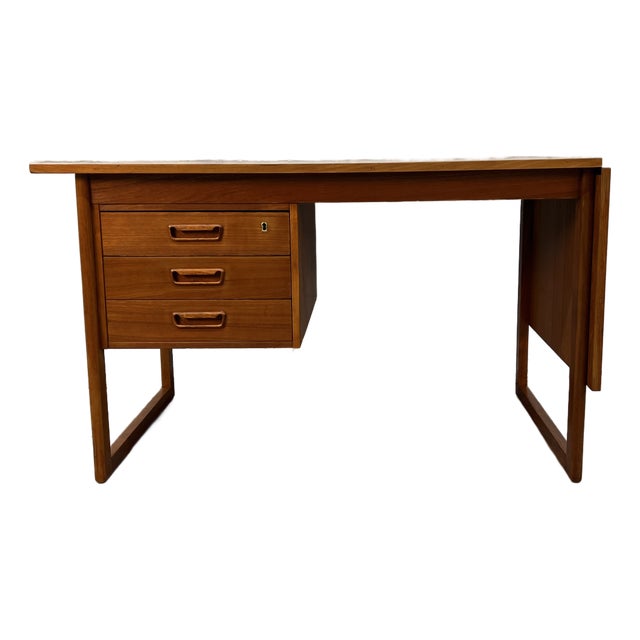 Mid-Century Modern Danish Extending Drop-Leaf Teak Desk For Sale